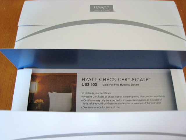 hyatt gift card at ocean resort casino