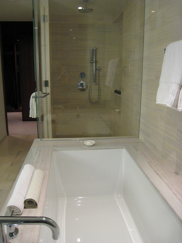 The Setai Fifth Avenue NYC Hotel Review - Bathroom Soaking Tub and Rain Shower