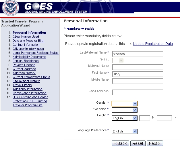 AMEX Platinum Global Entry Benefit - GOES Trusted Traveler Application