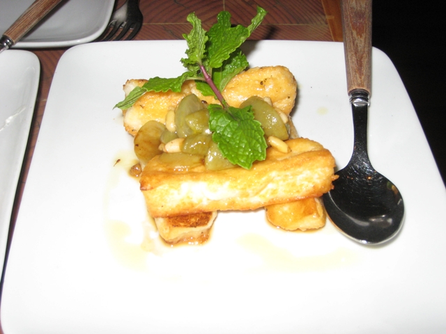 Pylos Menu and NYC Restaurant Review - Sauteed Haloumi Cheese