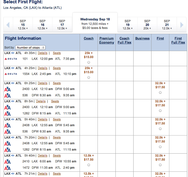 Alaska Airlines Award Chart