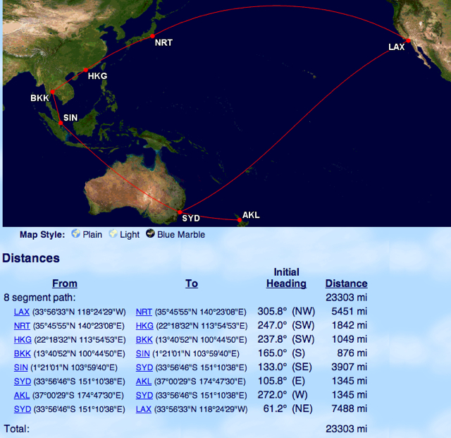 American AAdvantage Oneworld Explorer Award Asia Australia New Zealand on Qantas and Cathay Pacific