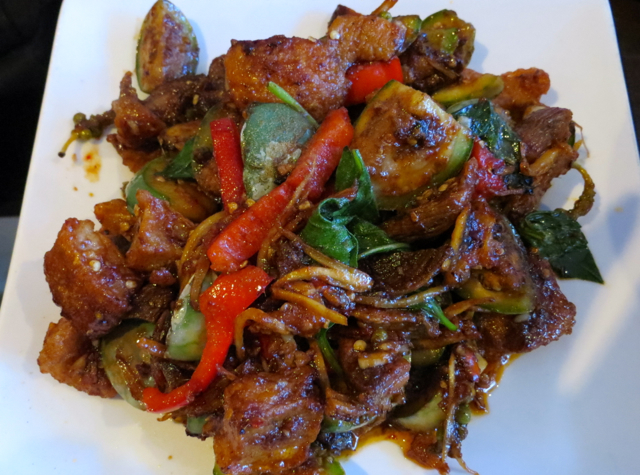 Zabb Elee NYC Restaurant Review - Best Thai Food in Manhattan - Pad Ped Moo Krob