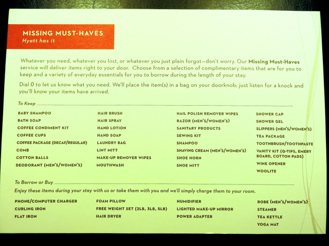 Review-Grand Hyatt Seattle-Missing Must Haves Complimentary Amenities