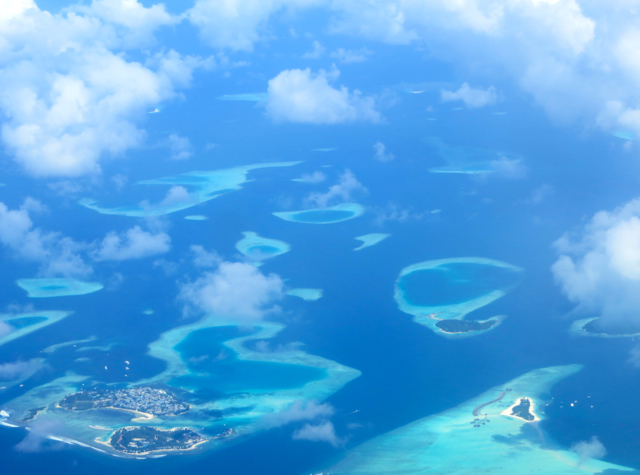 Atolls Seen from Maldivian Flight, Maldives