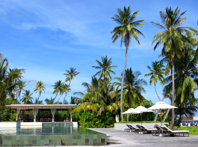 Park Hyatt Maldives Review - View of Main Pool from Bar