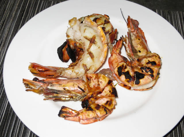 Park Hyatt Maldives Island Grill Review - Grilled Tiger Prawns and Lobster Tail, Beach Barbecue