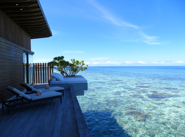 Park Hyatt Maldives Water Villa Review - Private Deck with Day Bed and Sunbeds