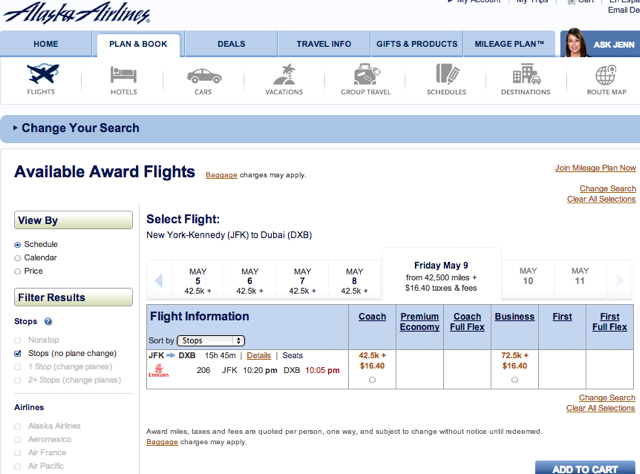 Alaska Airlines: New Online Award Search for Emirates, Air France-KLM, Qantas