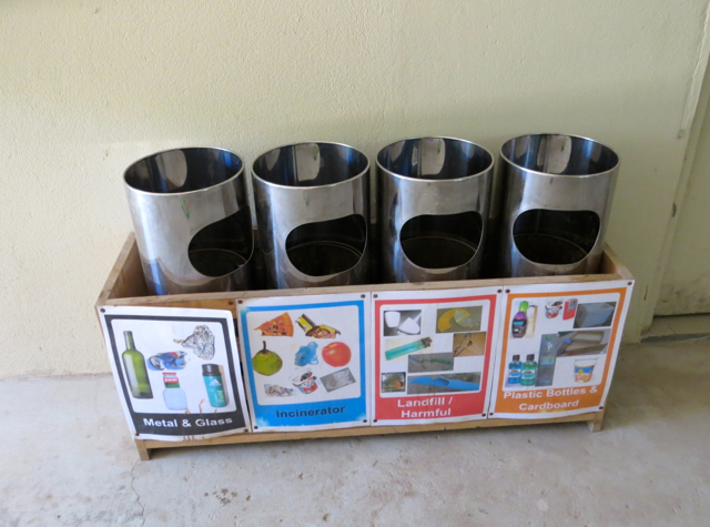 Park Hyatt Maldives Back of House Tour - Recycling Containers