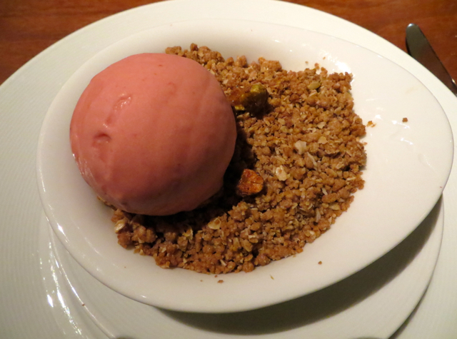 Gramercy Tavern NYC Restaurant Review - Rhubarb Crisp with Strawberry Ice Cream