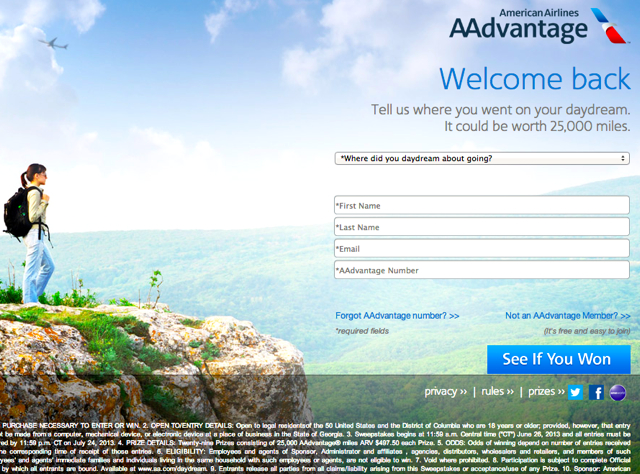 2500 American AAdvantage Miles Rebate for AAdvantage Awards