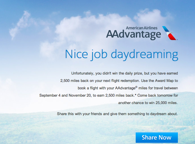 2500 AA Miles Rebate for American AAdvantage Award Travel