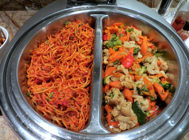 Male: Plaza Premium Lounge Review-Food-Spaghetti and Vegetables