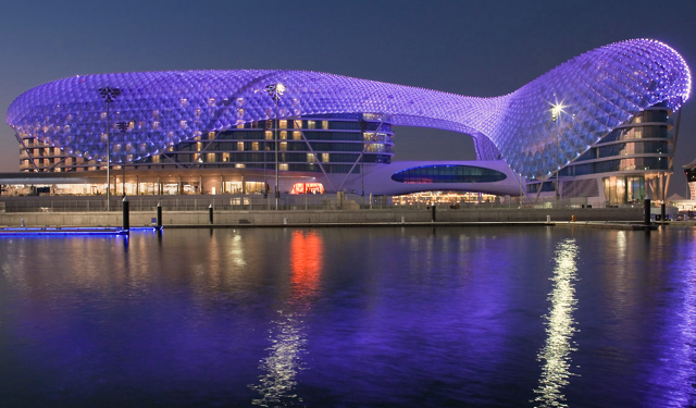 Yas Viceroy Abu Dhabi Hotel Review - Illuminated at Night