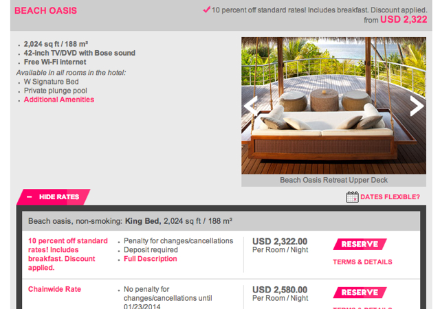 SPG: 35% Discount Points Discount for Select Starwood Hotels Worth It? W Resort Maldives