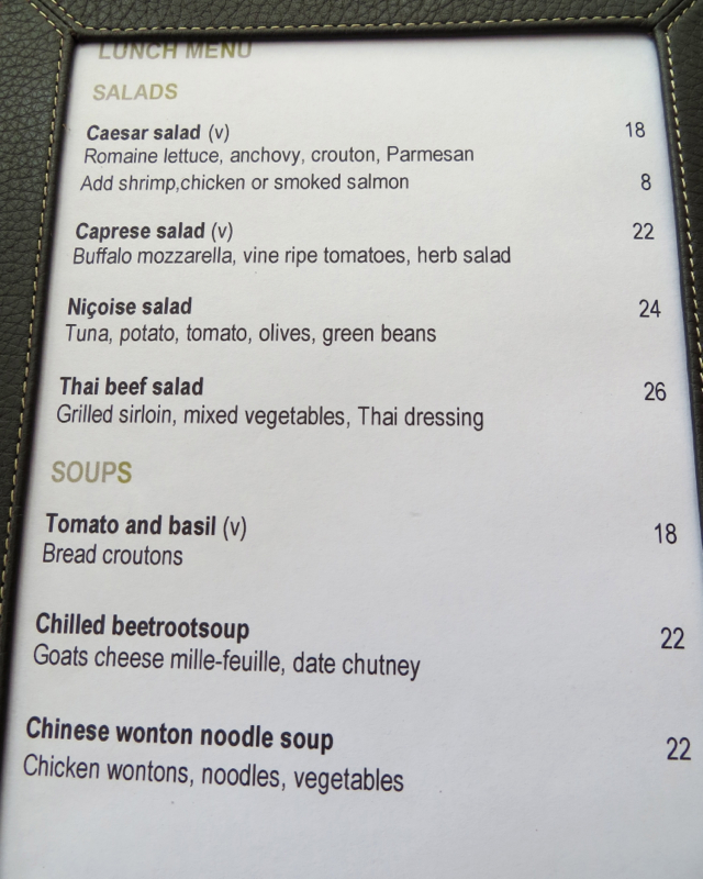 Park Hyatt Maldives Lunch Menu - Salad and Soups