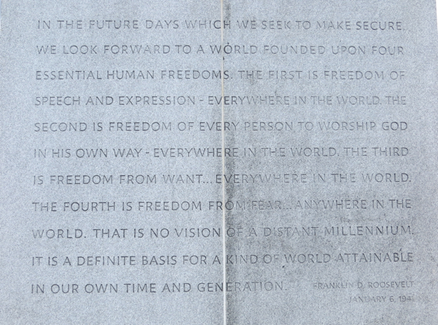 Franklin D. Roosevelt Memorial, Four Freedoms Park
