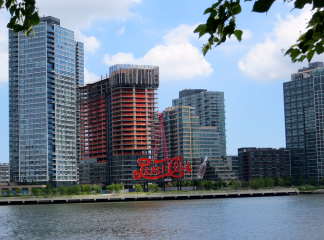 Roosevelt Island: View of Pepsi Cola Sign in Queens