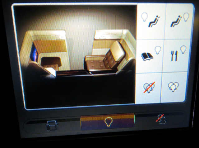 Etihad First Class Review - Lighting Controls