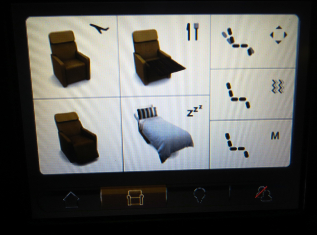 Etihad First Class Review - Seat Controls by Touchscreen