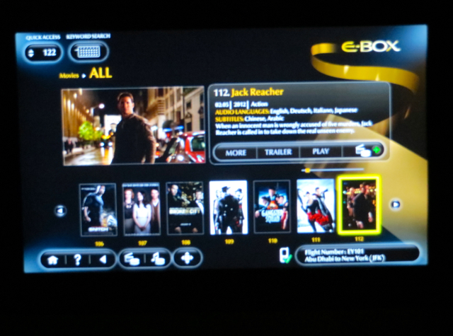 Etihad First Class Review - IFE Movies