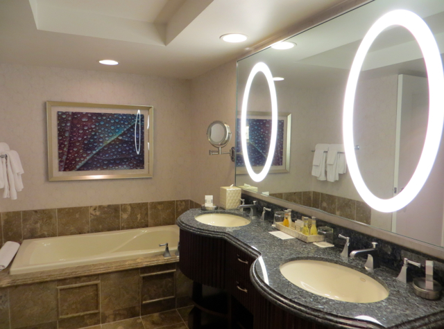 Bellagio Las Vegas Hotel Review - Bathroom with Dual Vanities, Soaking Tub