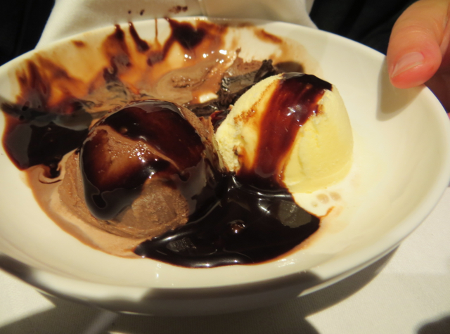 British Airways New First Class Review - Ice Cream Sundae Dessert