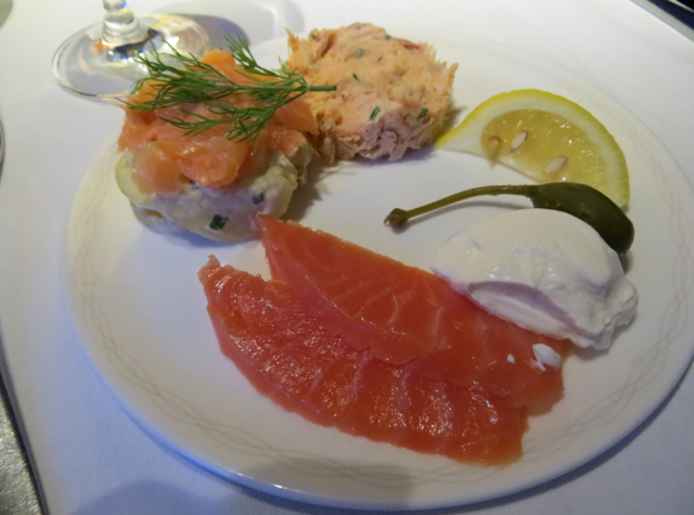 British Airways New First Class Review - Salmon Trio