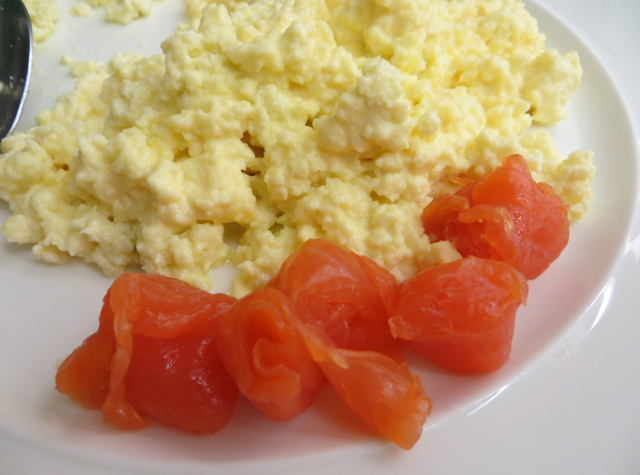 British Airways Galleries Arrivals Lounge Concorde Room Breakfast - Scrambled Eggs and Smoked Salmon