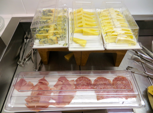 British Airways Galleries Arrivals Lounge Breakfast Buffet - Cheeses and Cold Cuts