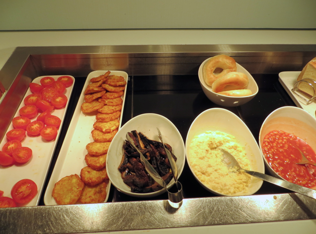 British Airways Galleries Arrivals Lounge Breakfast Buffet Eggs Tomatoes Beans