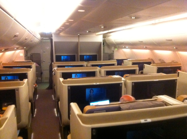 Singapore Business Class Review -Singapore Business Class Cabin