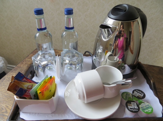 Dalhousie Castle Review Bonnyrigg Scotland - Bottled Water and Tea Maker