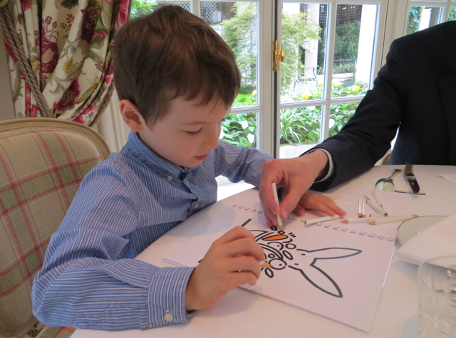 Epicure at Le Bristol Paris Restaurant Review - Kids Coloring Book and Pencils