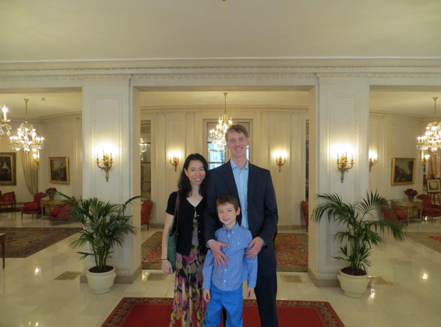 Epicure at Le Bristol Paris Restaurant Review - Family Photo in the Lobby