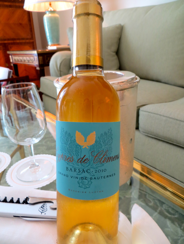 Four Seasons Paris Review - Bottle of Sauternes