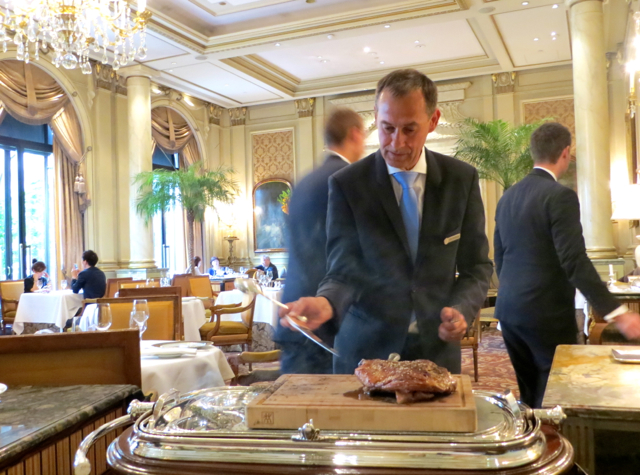 Le Cinq at Four Seasons Paris Restaurant Review-Carving Lamb Shoulder from Aveyron