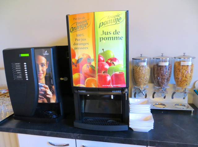 La Grande Eperviere Barcelonnette France Hotel Review - Breakfast Juice and Coffee Machines