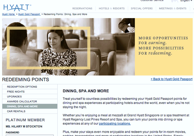 Use Hyatt Gold Passport Points to Pay for Dining or Earn Hyatt Points for Dining?