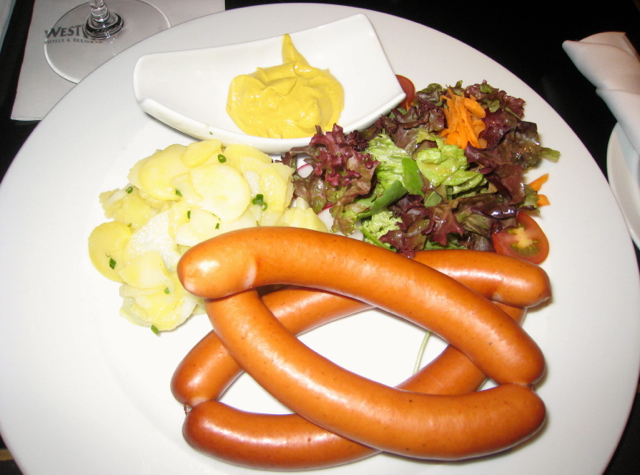 Westin Grand Frankfurt Hotel Review - GrandSeven Bar Dinner of Frankfurters