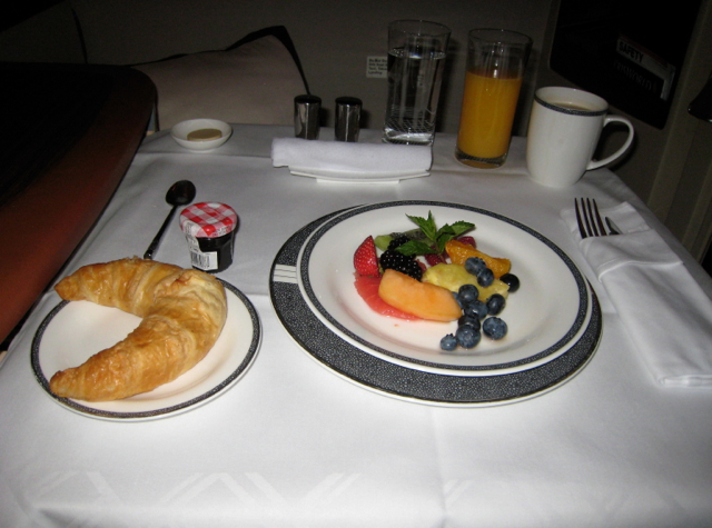 Singapore Suites Review-Fruit Salad and Croissant