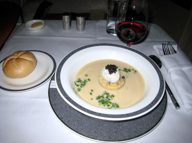 Singapore Suites Review - Cream of Onion Soup with Caviar and Lobster