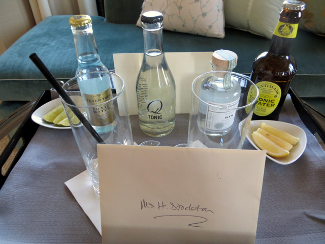 Mandarin Oriental San Francisco Hotel Review - Gin Tonic Welcome Amenity