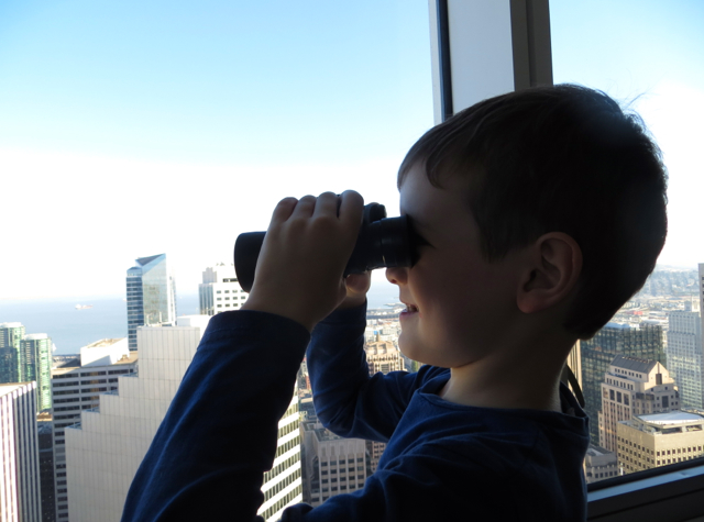 Mandarin Oriental San Francisco Hotel Review - Enjoying the Views with Binoculars