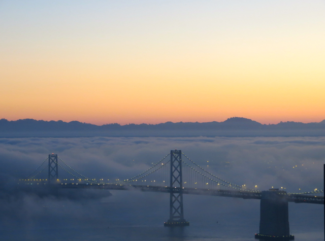 Mandarin Oriental San Francisco Hotel Review - View from Mandarin Bay Bridge Room at Sunrise