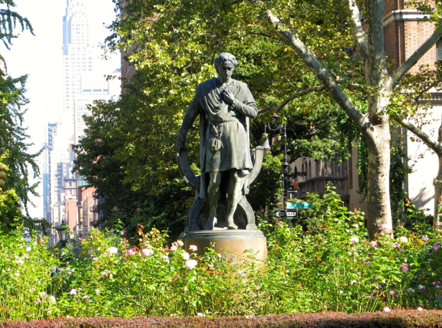 Players Club NYC - Statue of Edwin Booth in the Private Gramercy Park, Accessed by Private Key
