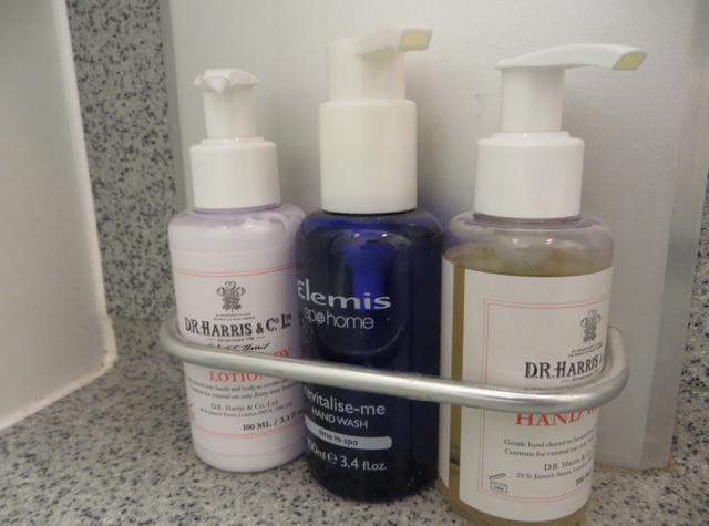 British Airways New First Class Review - Dr. Harris Lotion and Elemis Hand Wash
