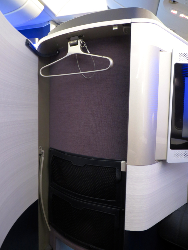 British Airways New First Class Review - Coat Closet