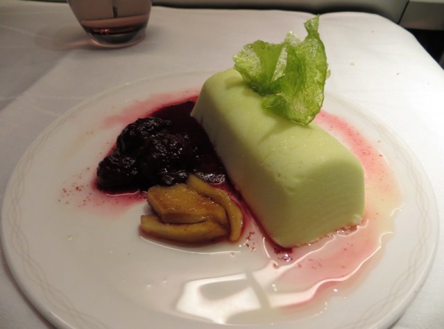 British Airways New First Class Review - Bramley Apple and Blackberry Terrine